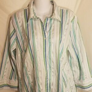 Lemon Grass collared button down work blouse
